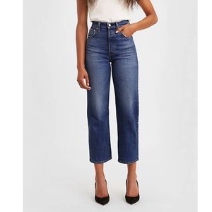 Levi’s Ribcage Straight Leg Medium Wash Denim Jeans Womens Size 25